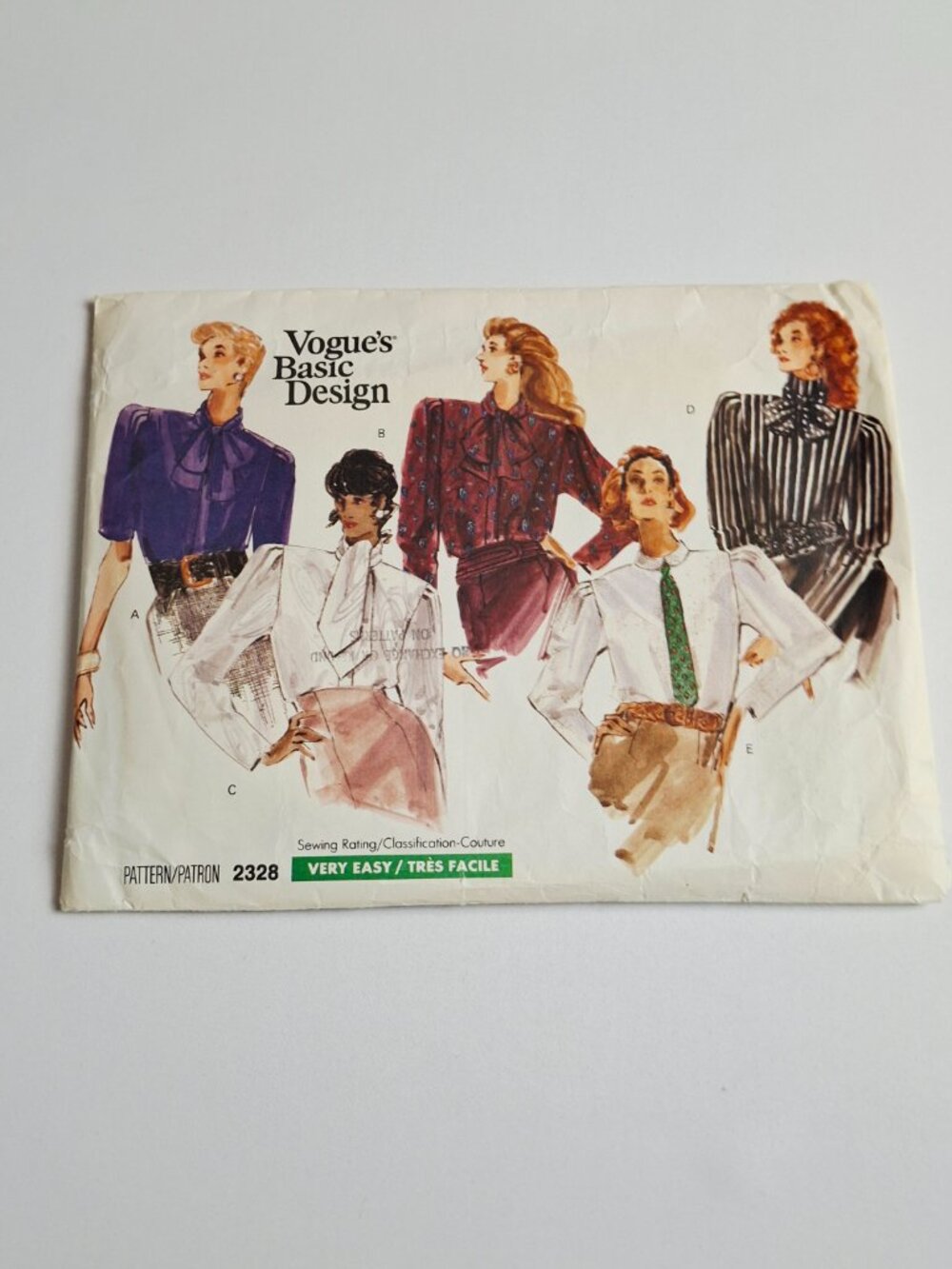 Vogue 2328 Sz 16-18 Blouse Shirt Top Tailored to Romantic Pattern Uncut For Sewi